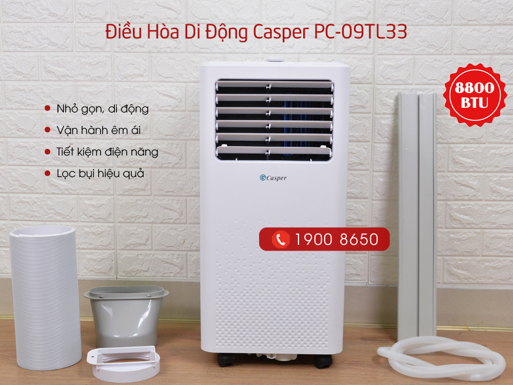 Điều hòa di động làm mát linh hoạt trong không gian phòng nhỏ
